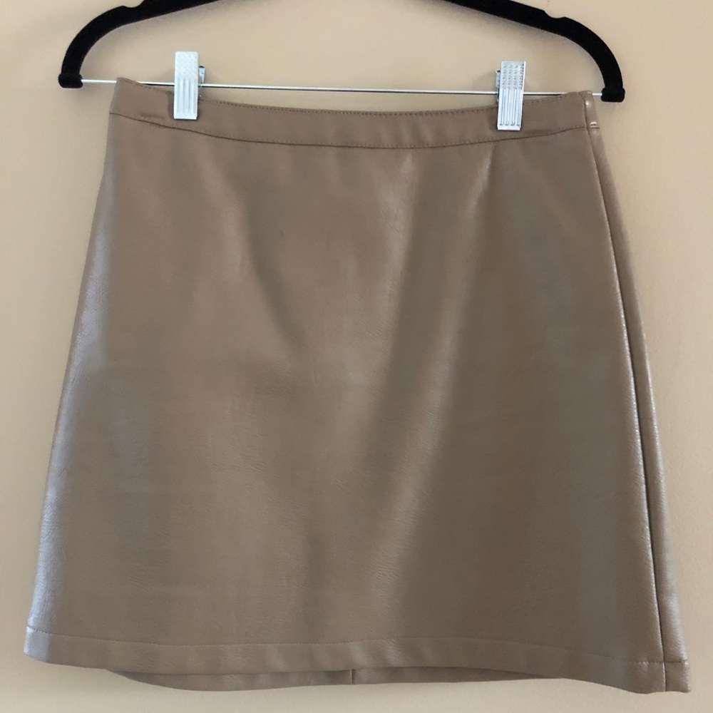Tan Faux Leather Mini Skirt Wishlist Apparel